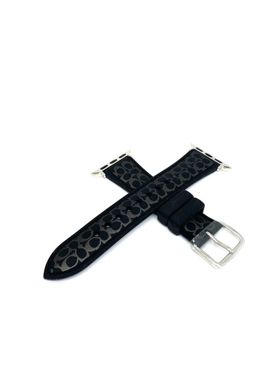 Coach Apple Watch Band Women\'s Smartwatch Black Rubber Strap 38/40/41mm 1400269